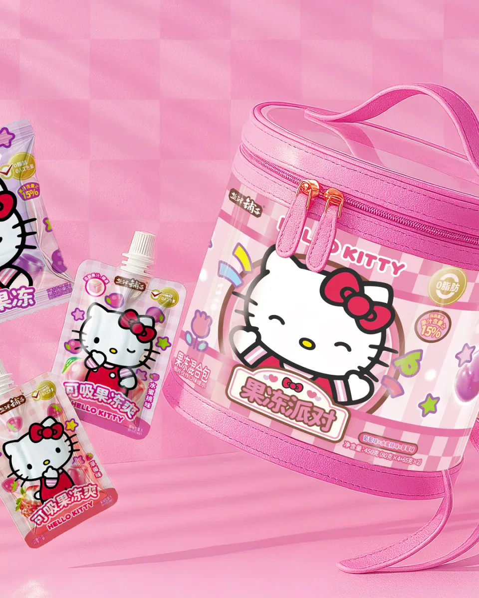 盐津铺子 Hello Kitty 粉色果冻小书包与联名果冻